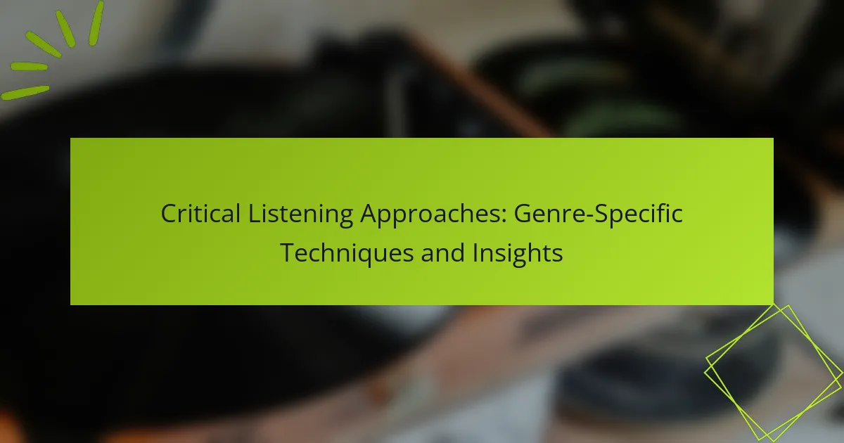 Critical Listening Approaches: Genre-Specific Techniques and Insights