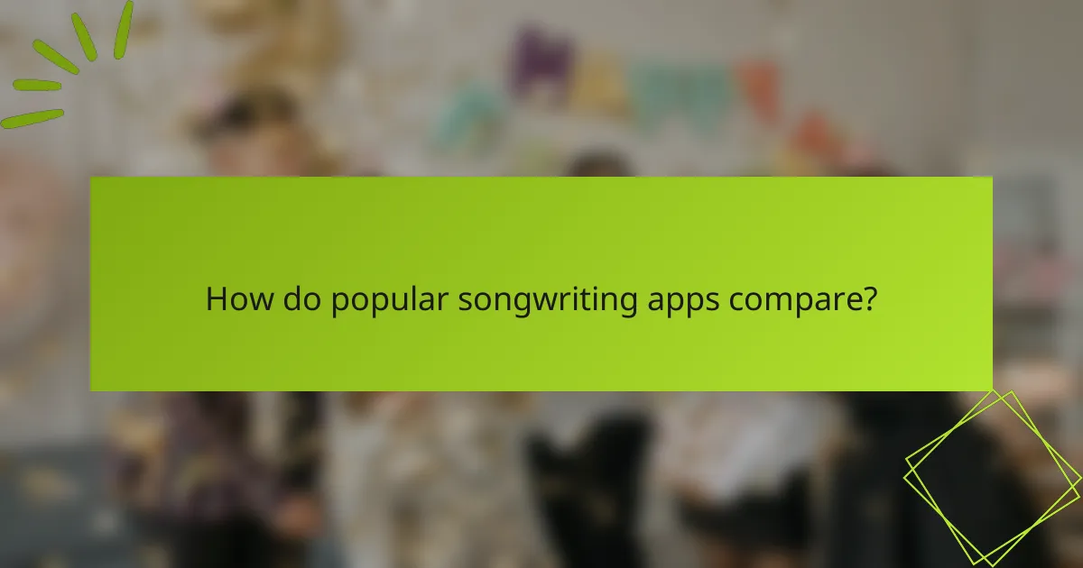 How do popular songwriting apps compare?