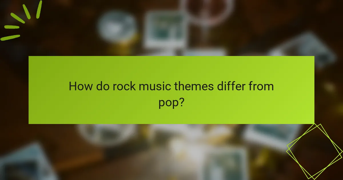 How do rock music themes differ from pop?